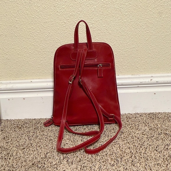 Elegant Red Leather Backpack main image 5